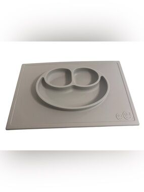 EZPZ Happy Mat Large Silicone Plate + Placemat – Grey
